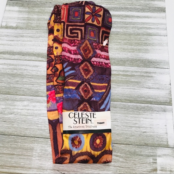 NWT Celeste Stein Boho Printed Tights - Picture 1 of 6